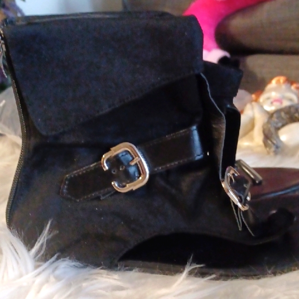 Black Buckle Ankle Boots